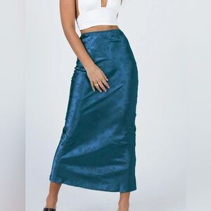 Princess Polly Teal Midi Skirt